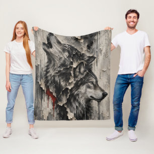 Twee Wolven, Eén Hart Fleece Deken