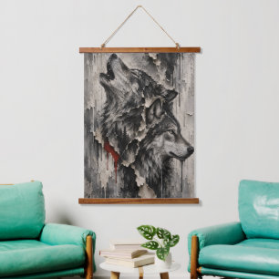 Twee Wolven, Eén Hart Hangend Wandkleed