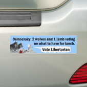 Twee Wolven en een Lamb Bumpersticker (Op auto)