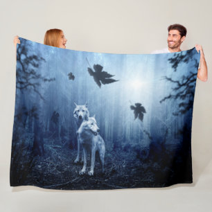Twee wolven in het BOS Fleece Deken
