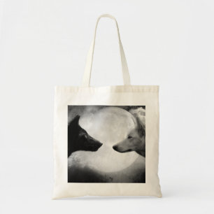 Twee wolven met elkaar tote bag