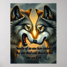 twee wolven poster