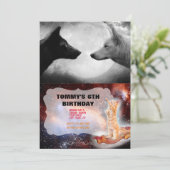 Twee wolven tegenover elkaar kaart (Staand voorkant)