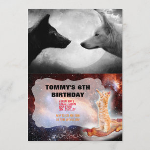 Twee wolven tegenover elkaar kaart