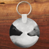 Twee wolven tegenover elkaar sleutelhanger (Voorkant)