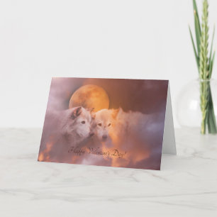 Twee Wolven Valentijnsdag Soul Mate Card Feestdagen Kaart