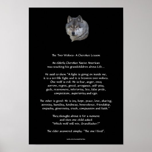 TWEE WOLVES CHEROKEE TALE Art Poster (Voorkant)