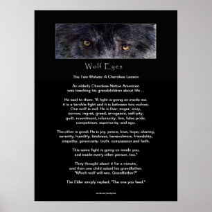 TWEE WOLVES CHEROKEE TALE Art Poster