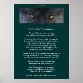 TWEE WOLVES CHEROKEE TALE Art Poster