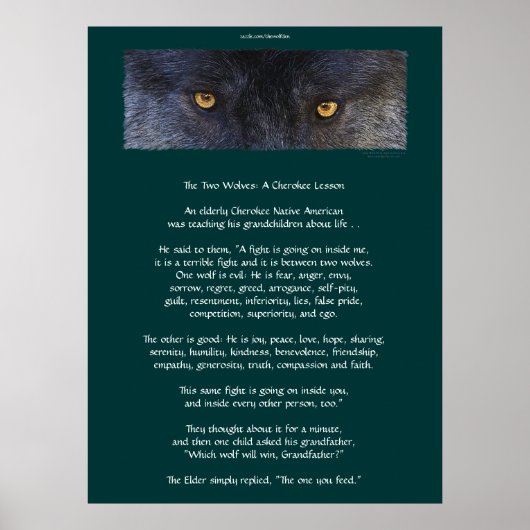 TWEE WOLVES CHEROKEE TALE Art Poster (Voorkant)