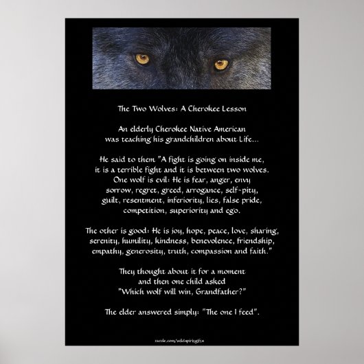 TWEE WOLVES CHEROKEE TALE Art Poster (Voorkant)