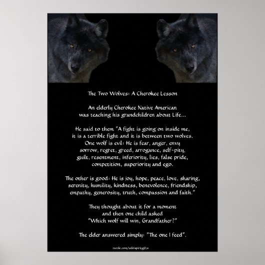 TWEE WOLVES CHEROKEE TALE Art Poster (Voorkant)