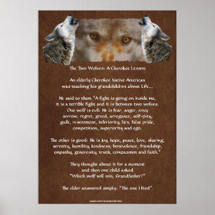 TWEE WOLVES CHEROKEE VERHAAL Poster