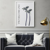 Twee worden één bloemenbruiloft perfect poster