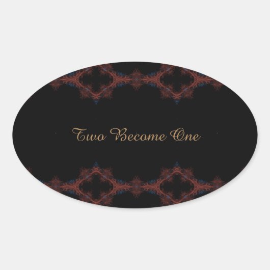 Twee worden één Fancy Ovale Sticker (Voorkant)