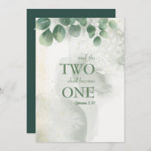Twee worden een groen bruiloft uitnodiging (Voorkant / Achterkant)