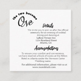 Twee worden één wit informatiekaartje