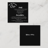 Twee Worden Eén Zwart Informatiekaartje (Voorkant / Achterkant)