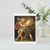 Twee wrestlers briefkaart (Staand voorkant)