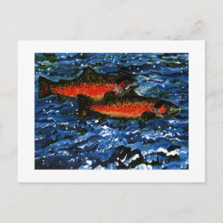 Twee zalm briefkaart