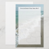 Twee zand harten op de strand, de Romantische Ocea Briefpapier (Voorkant / Achterkant)