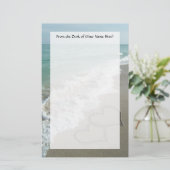 Twee zand harten op de strand, de Romantische Ocea Briefpapier (Staand voorkant)