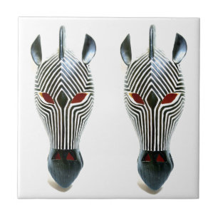 twee zebra-maskertegel tegeltje