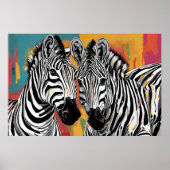 Twee Zebra's Modern Art Poster (Voorkant)