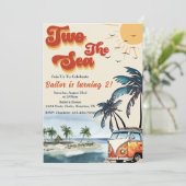 Twee Zee Surf Beach 2e verjaardag Kaart (Staand voorkant)