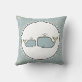 Twee Zee Walvissen Blauw & Goud Boutique Nursery Kussen (Achterkant)