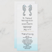 Twee Zeepaardjes Elegant Strand Wedding Program Ra Programma (Voorkant / Achterkant)