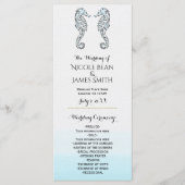 Twee Zeepaardjes Elegant Strand Wedding Program Ra Programma (Voorkant)