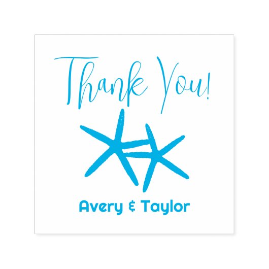 Twee zeesterren bruiloft dank u zelfinktende stempel (Design)