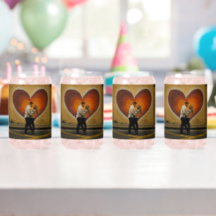 Twee zielen, één hart" gepersonaliseerde trouwbril blikvorm glas