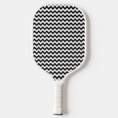 Twee zijden Chevron Zig Zag Pattern Black White Pickleball Paddle (Achterkant)