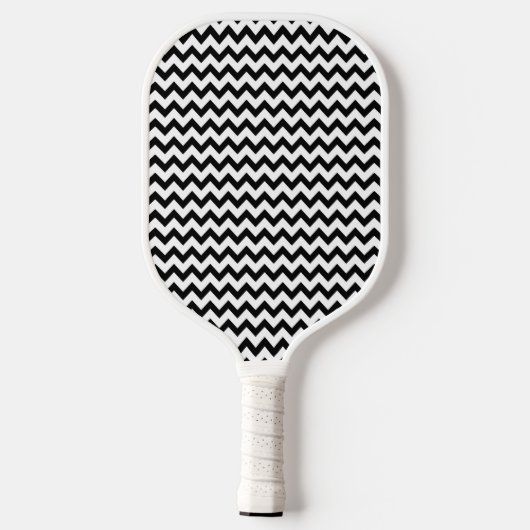 Twee zijden Chevron Zig Zag Pattern Black White Pickleball Paddle (Achterkant)