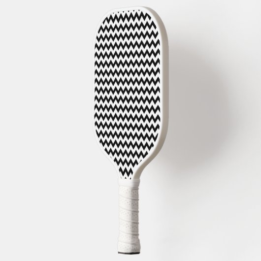 Twee zijden Chevron Zig Zag Pattern Black White Pickleball Paddle (Links)
