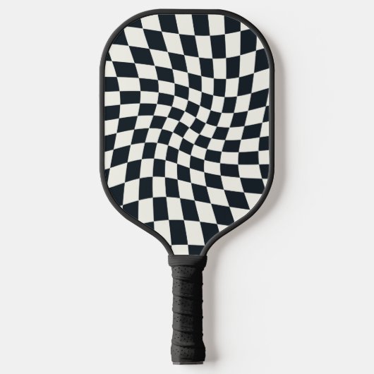 Twee zijden Retro Black Witte, gekarkeerde cheque  Pickleball Paddle (Voorkant)