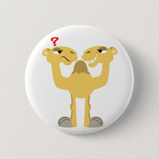 Twee zijden van dezelfde Cartoon Camel Button Badg (Voorkant)