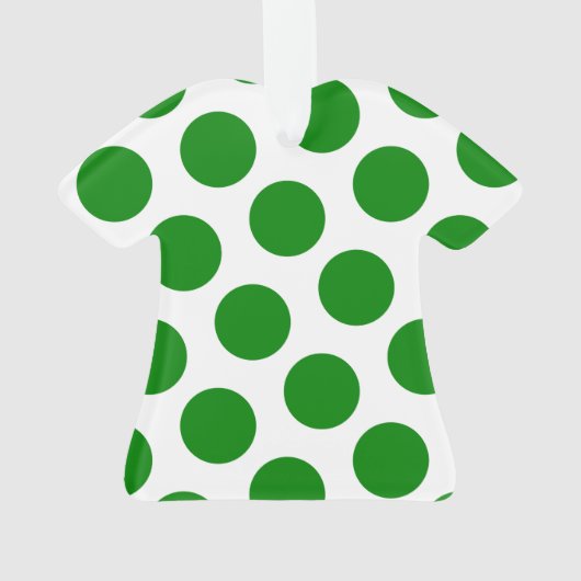 Twee zijdige groene en witte polka stippen ornament (achterkant)