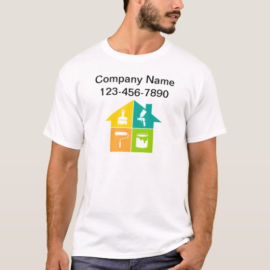 Twee zijhuis schilder personeel werk Shirten T-shirt (Voorkant)