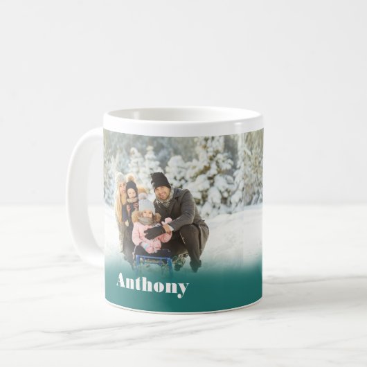 Twee zijkant, aangepaste Mok voor fotokoffie (Voorkant links)