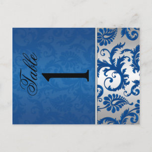 Twee Zilverige en Blauwe Lijst van de Damastafel A Briefkaart