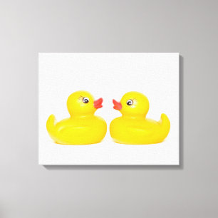 Twee zoenen Ducks Canvas Afdruk