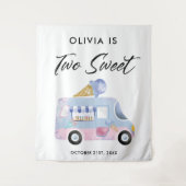 Twee zoete 2de verjaardagsfeestje foto achtergrond wandkleed (Voorkant)