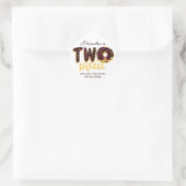 Twee zoete 2e verjaardag Donut Chocolate Script Ronde Sticker (Tas)