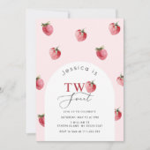 Twee zoete aardbei 2e verjaardag kaart (Voorkant)