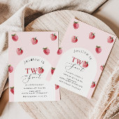 Twee zoete aardbei 2e verjaardag kaart