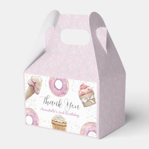 Twee Zoete Cupcake & Donuts Meisje 2de Verjaardag Bedankdoosjes