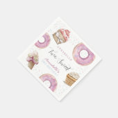 Twee zoete cupcake en donuts meisje 2e verjaardag servet (Hoek)